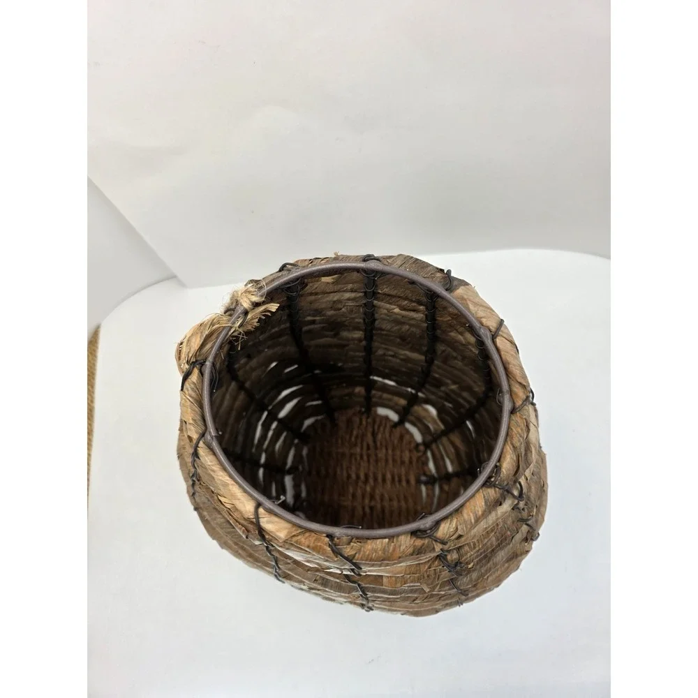 Handwoven Natural Wicker Floor Vase Decorative BasketRustic Boho Farmhouse 10